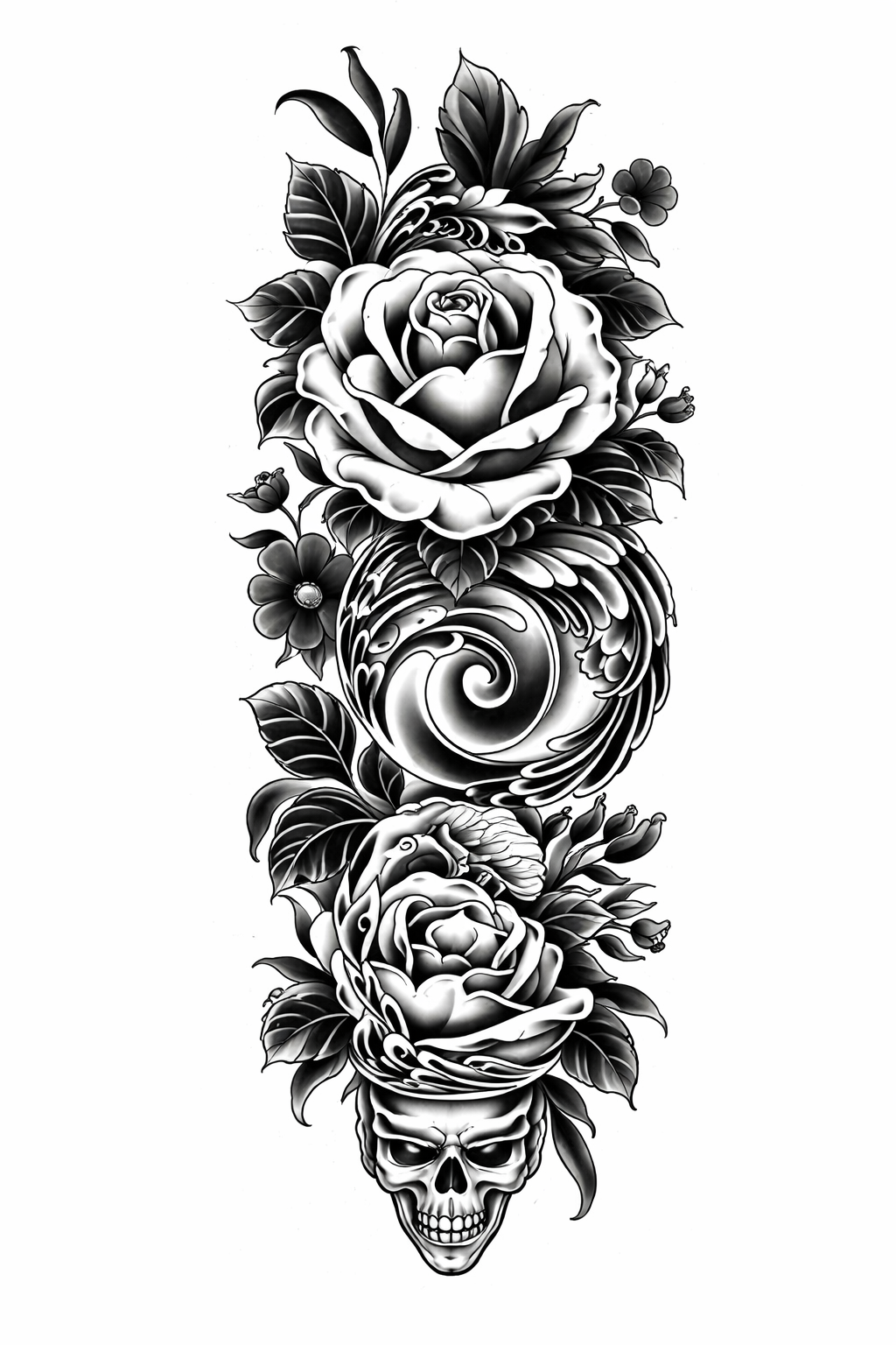 Floral Skull Rose