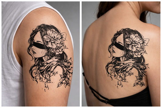 Blindfolded Flower Woman